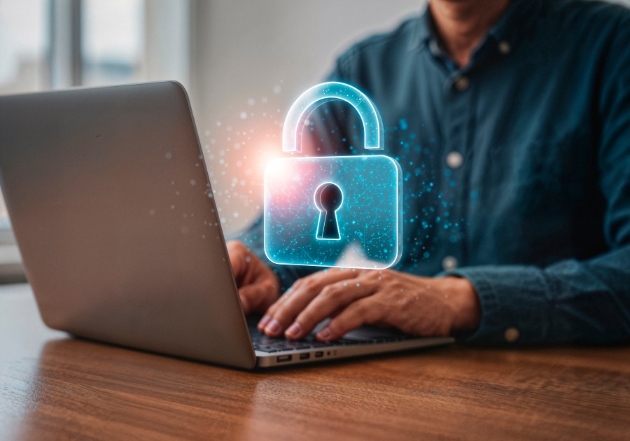 securing-online-data-laptop-lock-icon